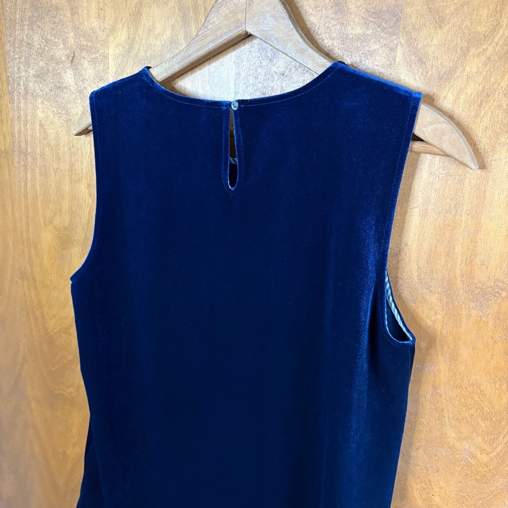 Vineyard Vines Navy Blue Velvet Sleeveless Shell Blouse Top NWT Formal Office - Picture 4 of 12